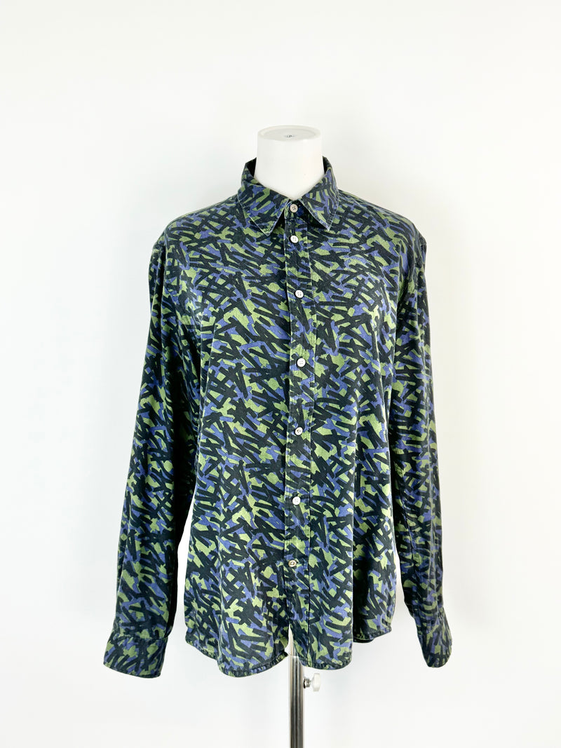 Paul Smith Green & Blue Patterned Shirt - S