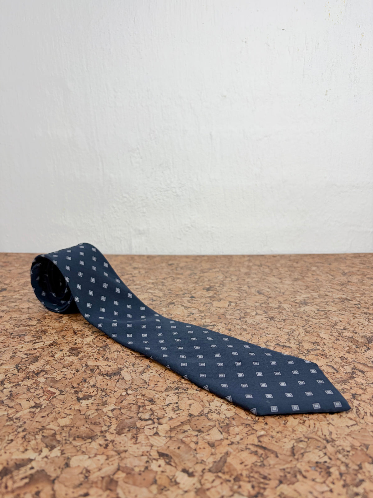 Lanvin Navy & Grey Patterned Silk Tie