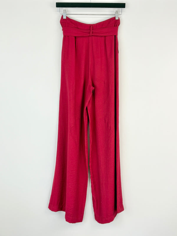 Maeve Cherry Red Relaxed Wide-Leg Pant - AU4/6