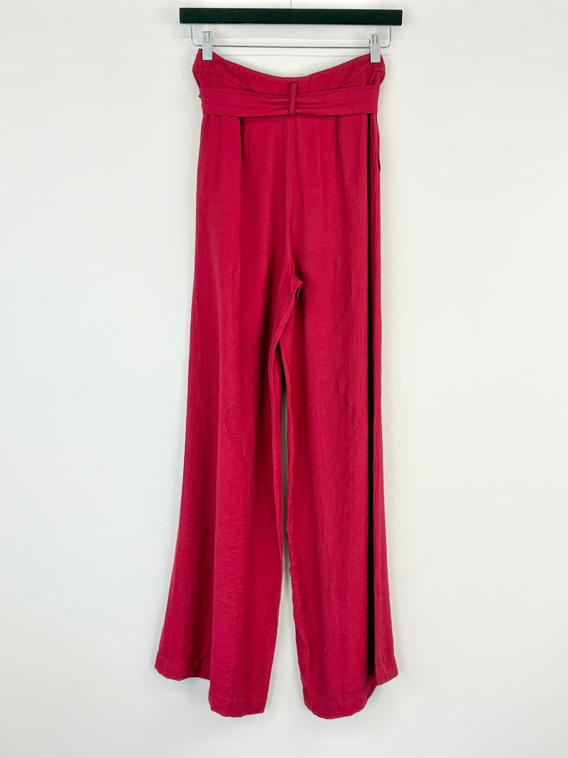 Maeve Cherry Red Relaxed Wide-Leg Pant - AU4/6