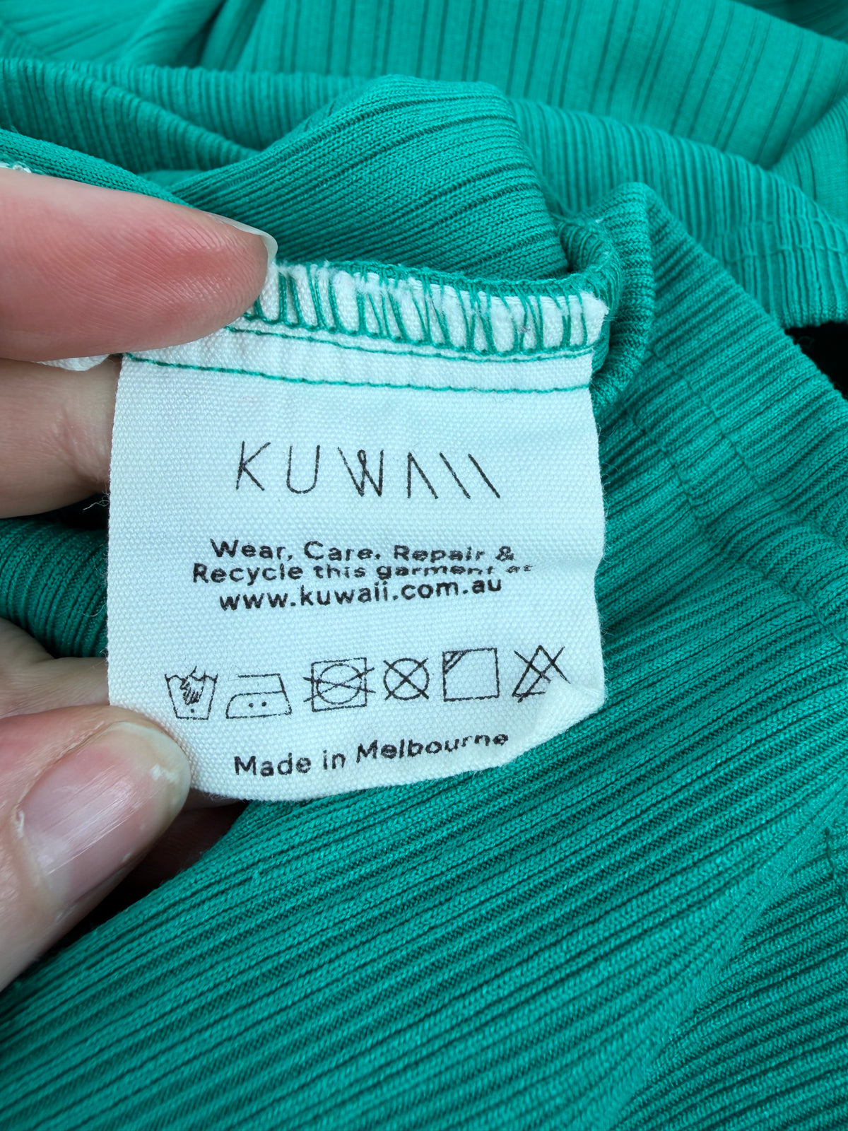 Kuwaii Green Rib Knit Tank Dress - AU14