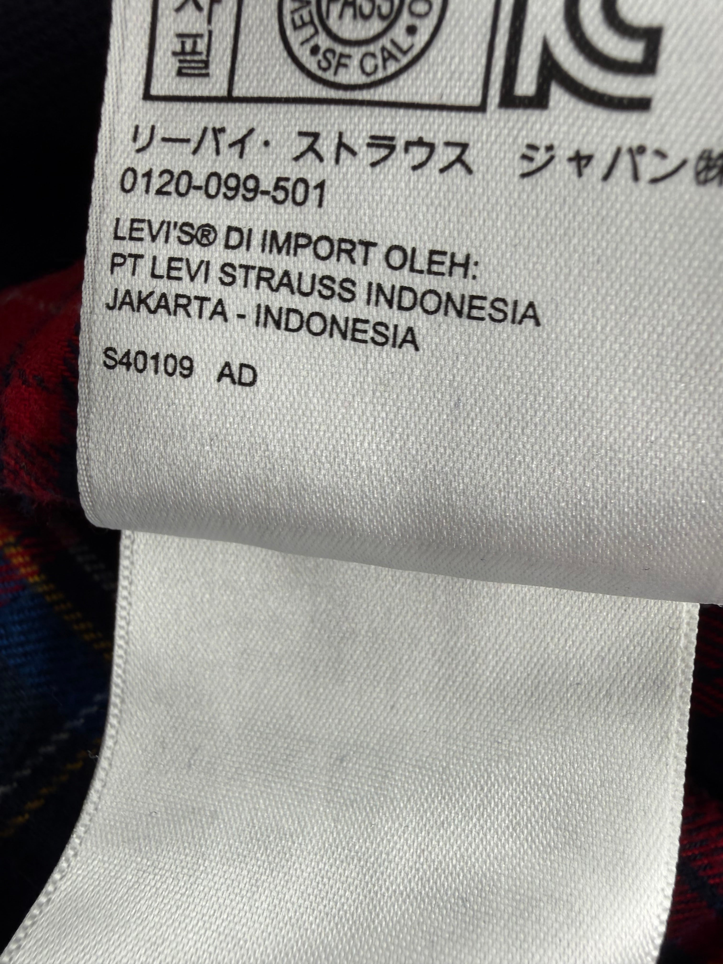 Levi's Dark Blue Tartan Lined Jacket - XL