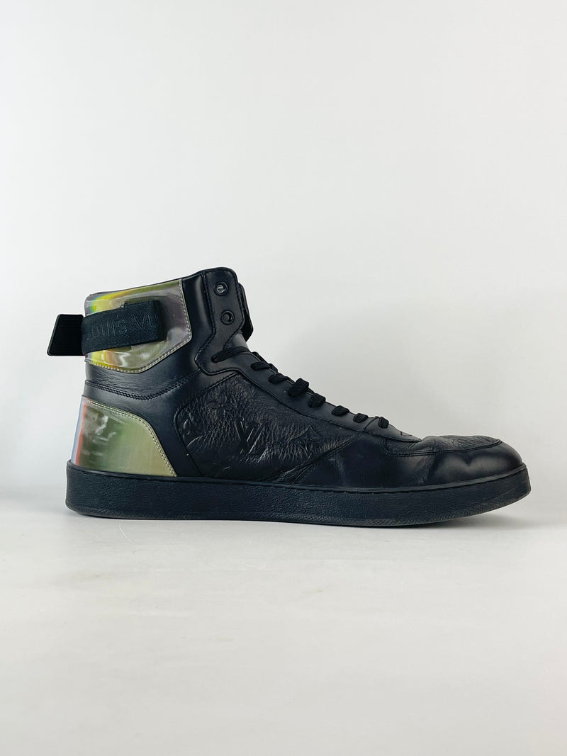 Louis Vuitton Rivoli Black Monogrammed High-Top Sneakers - 9.5
