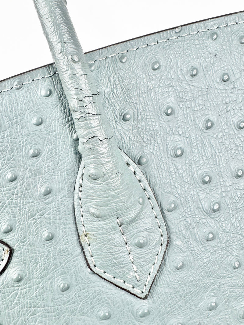 House of Hello Blue Faux Ostrich Texture Leather Bag