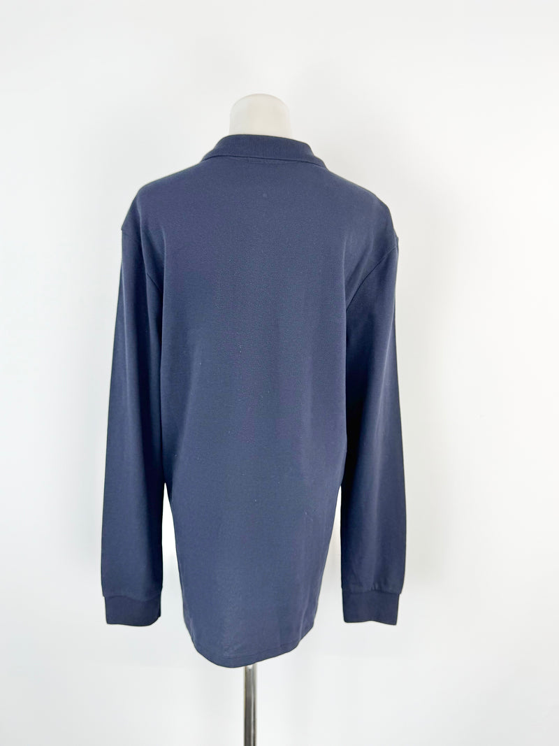 P.S Paul Smith Navy Long Sleeve Polo Top - M