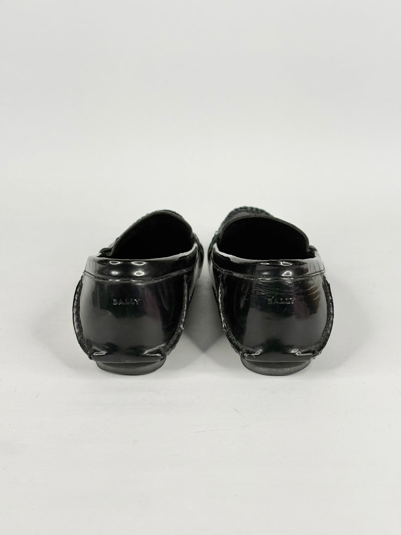 Bally Patent Black Leather 'Diadem' Horsebit Loafers - EU37