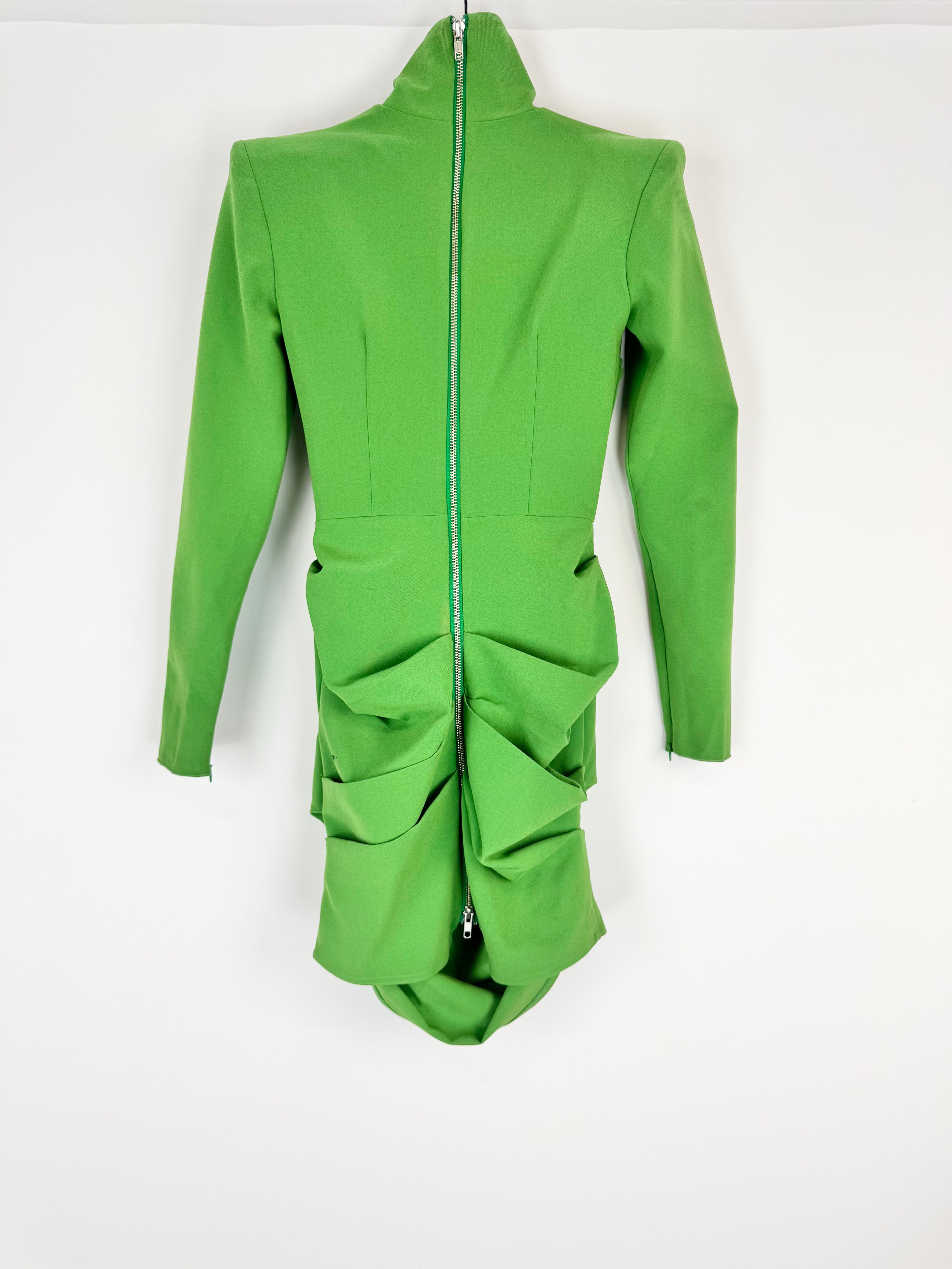 Alex Perry Emerald Green Ruched Body Con Dress - AU6