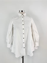 Alexander McQueen White Cotton Tiered Blouse - AU10/12