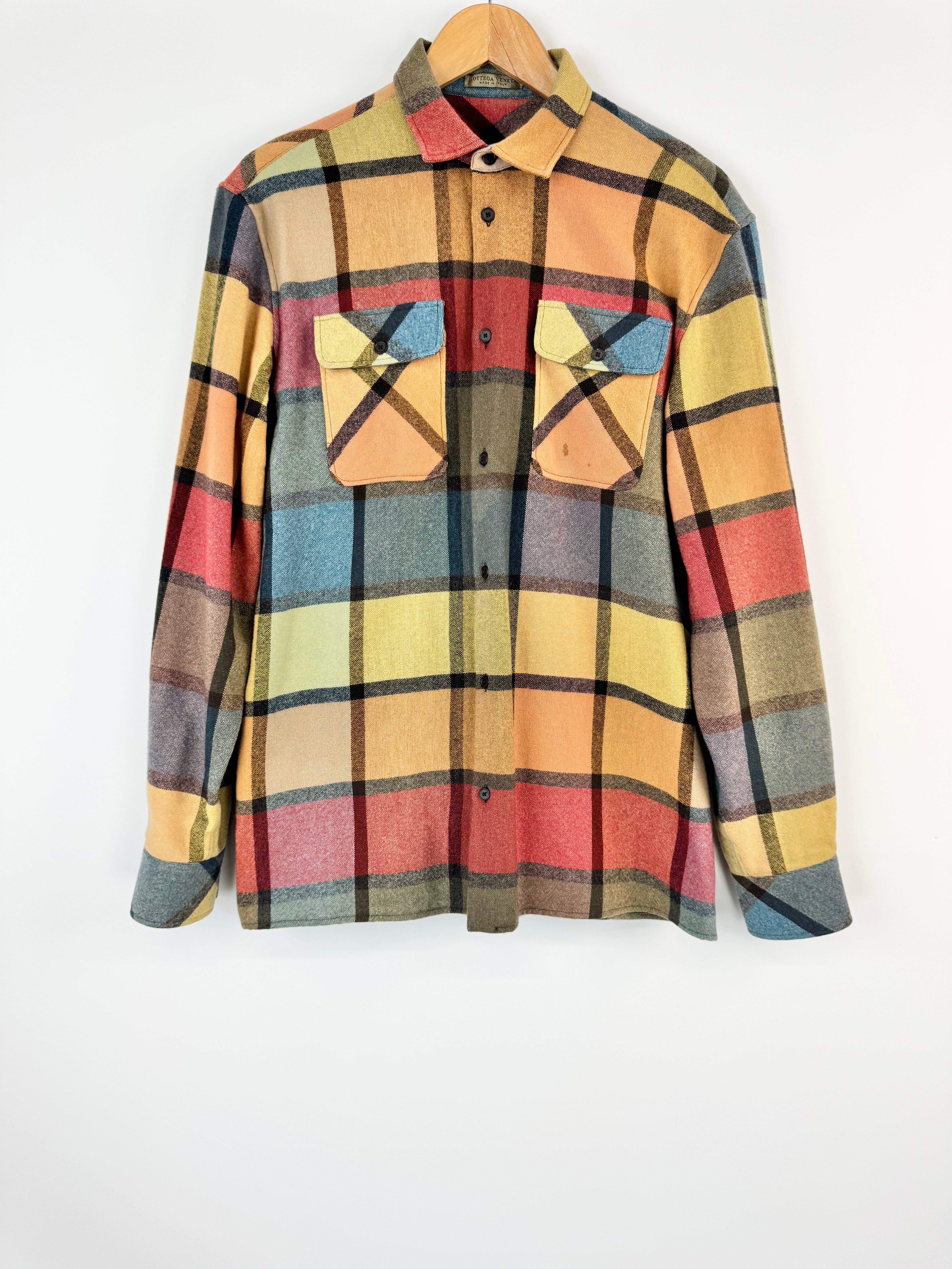 Bottega Veneta Multicoloured Plaid Wool Shirt - M/L