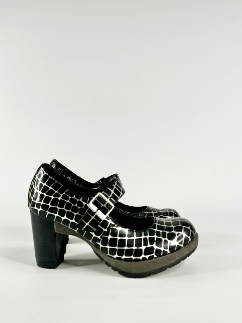 Dr Martens Black & Silver 'Marlena' Mary Janes - EU39