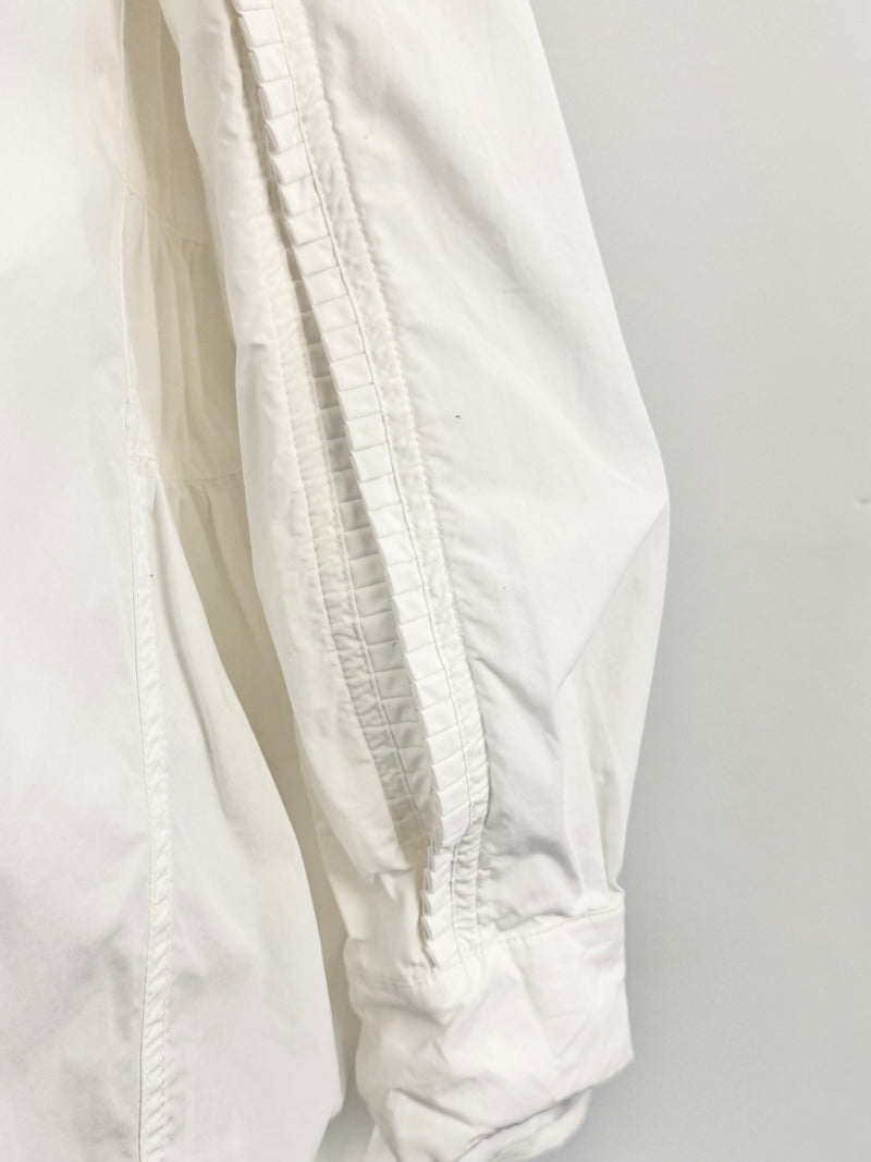 Alexander McQueen White Cotton Tiered Blouse - AU10/12