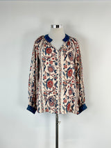 Once Was Fawn & Navy Blue Floral Tunic - AU10