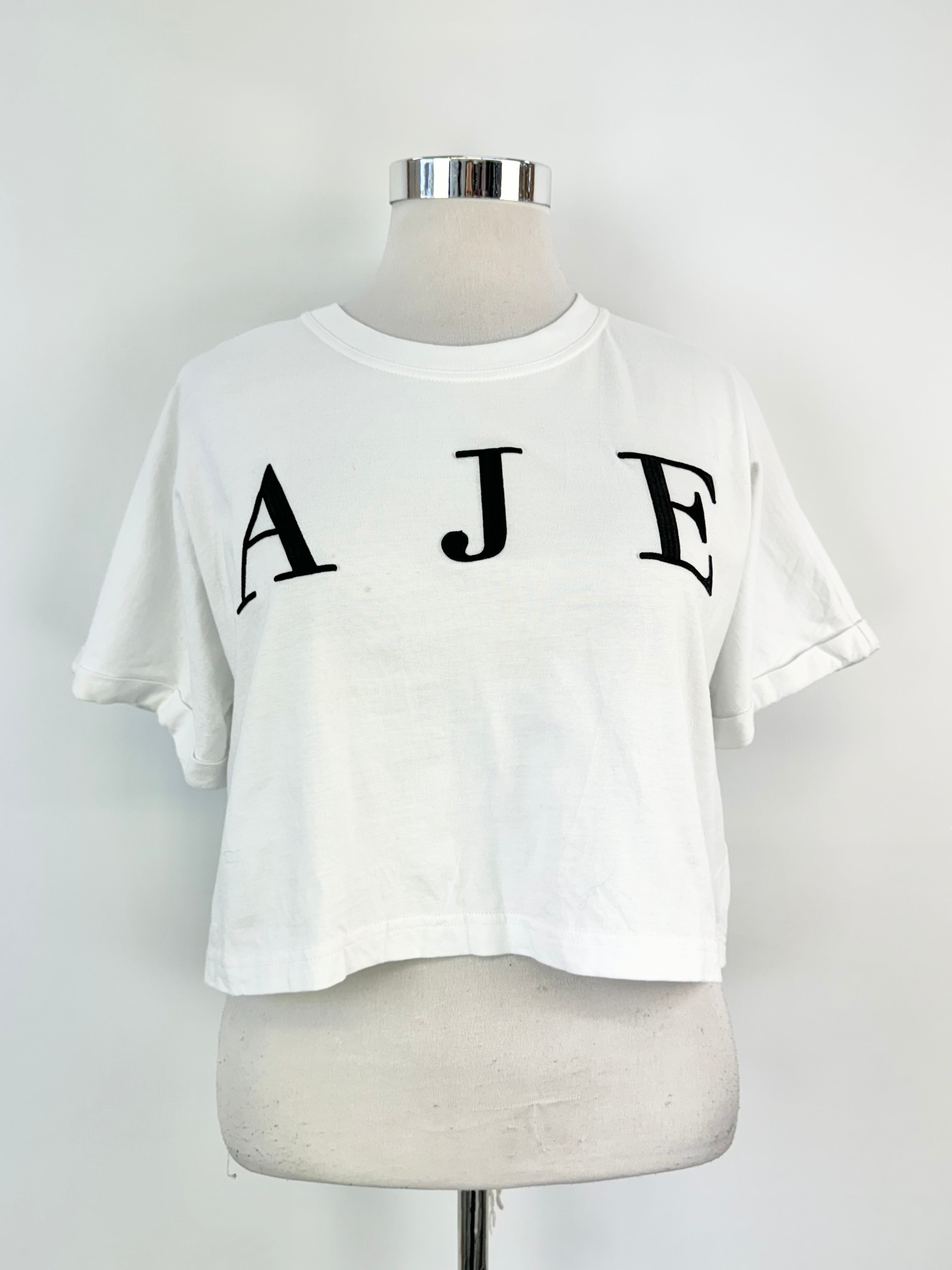 Aje White Logo Crop Top - AU14