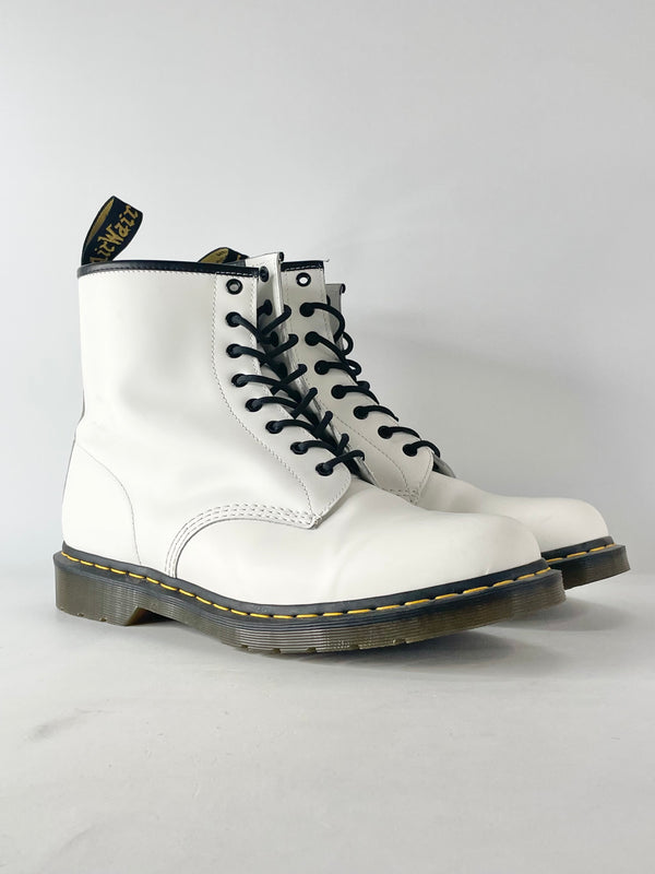 Dr. Martens 11822 White Leather 8-Eye Boots - EU47
