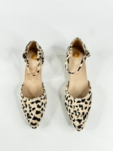 Bared Fur Animal Print Pointed Toe Heels - EU35