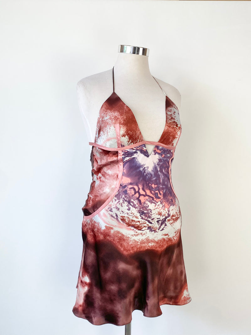 Christopher Chronis Purple & Pink Silk Dress NWT - AU10/12