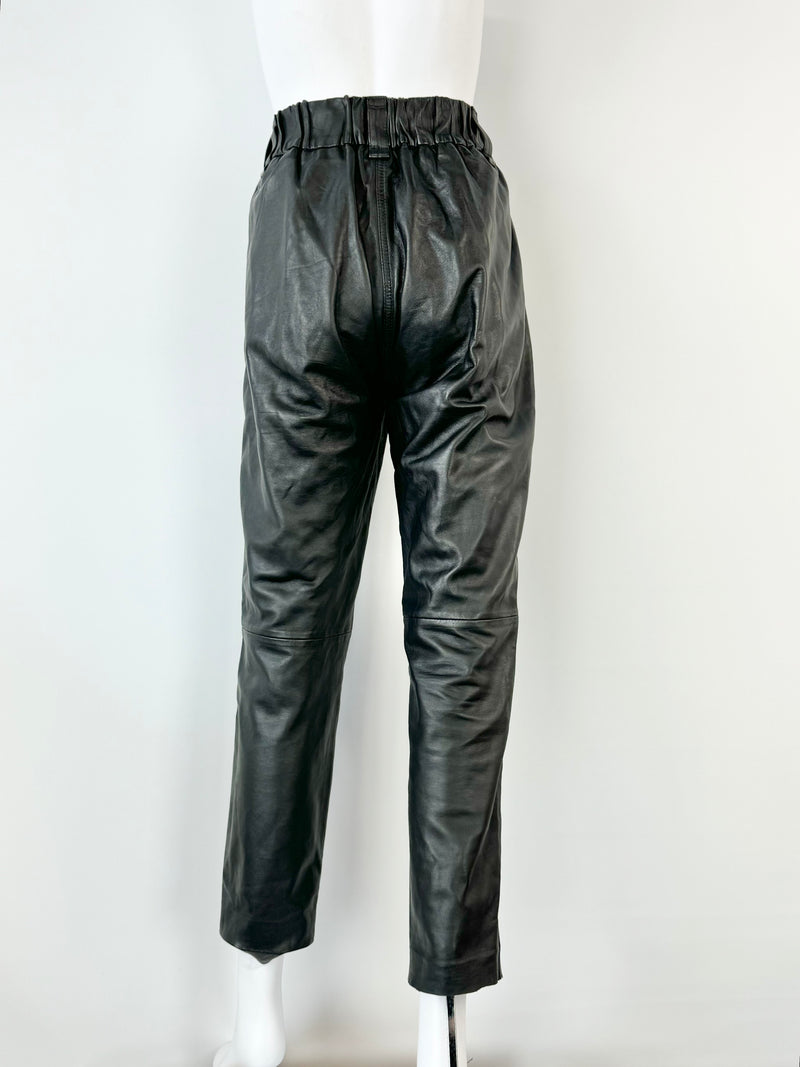 Second Female Buttery Soft Black Leather Slacks - AU8