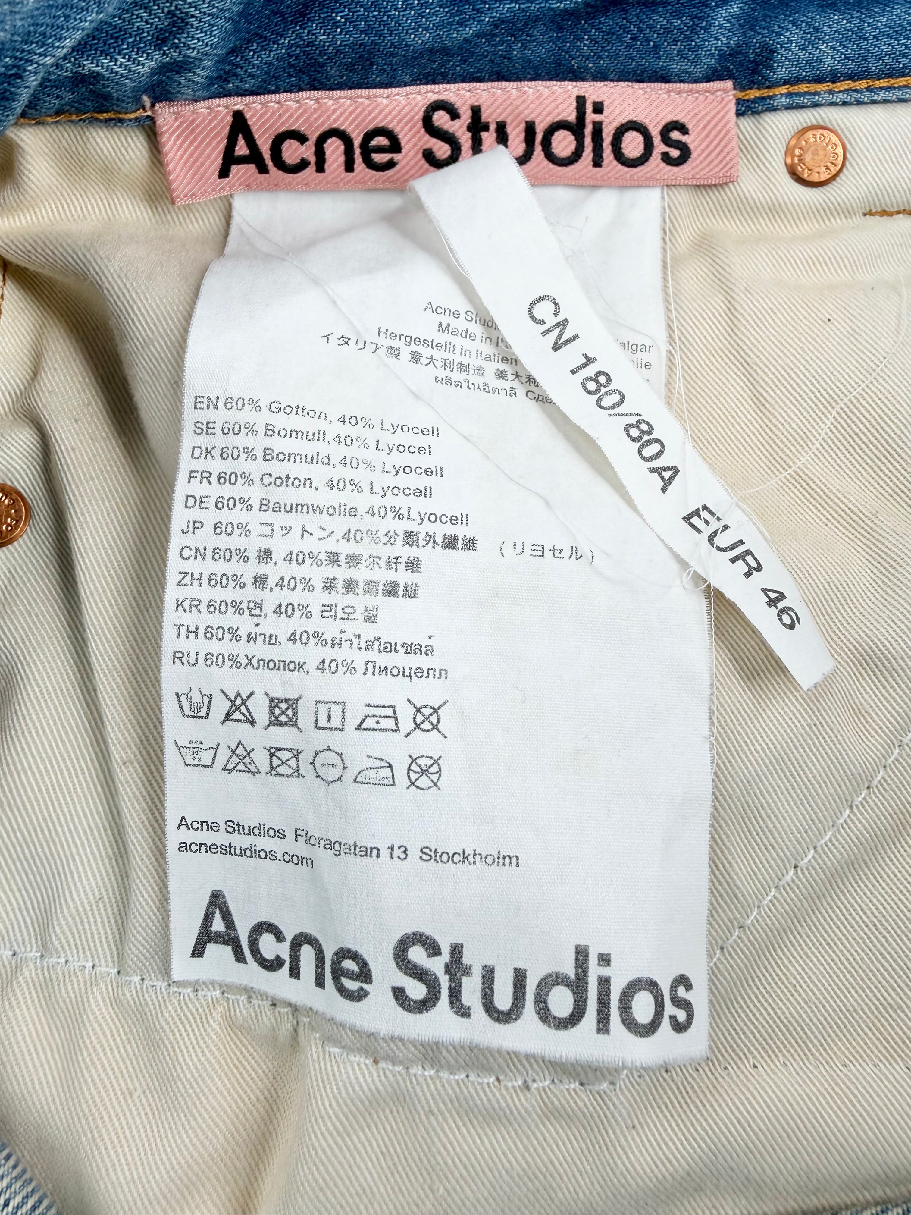 Acne Studios 1981M Relaxed Tapered Fit Paint Splatter Jeans - 46