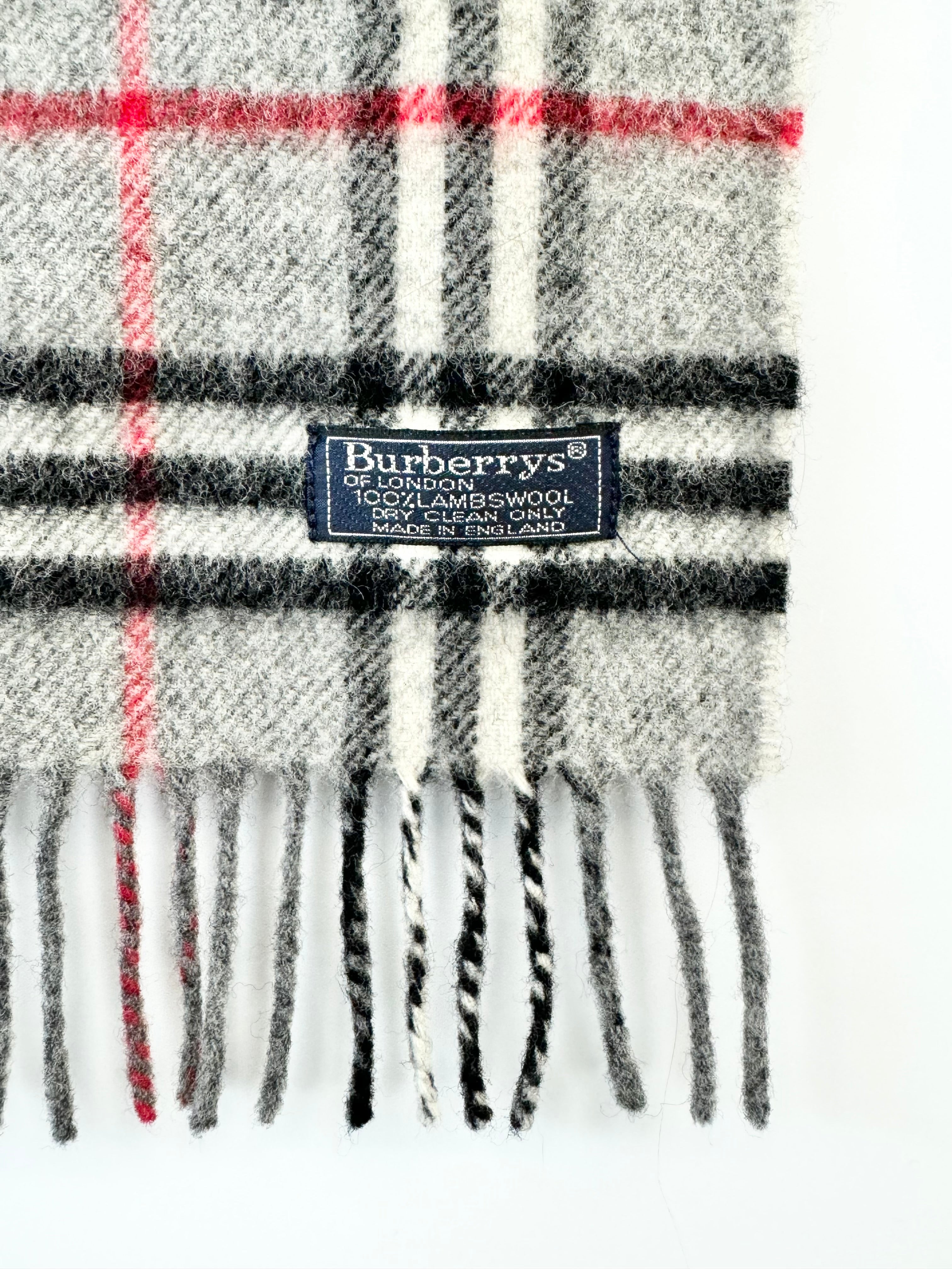 Burberrys of London Grey Novacheck Wool Scarf