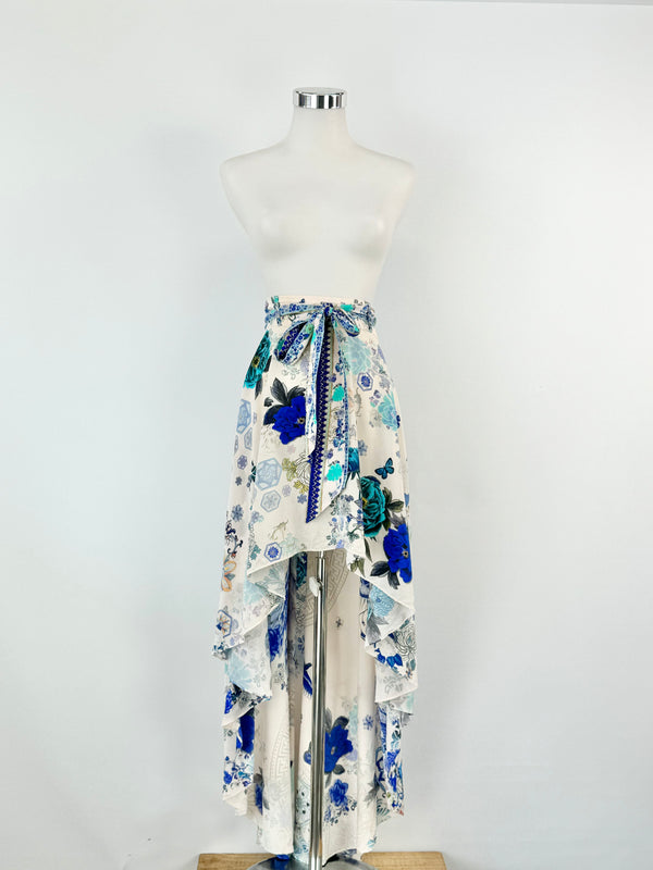 Camilla Blue Tiered Silk Skirt - AU8