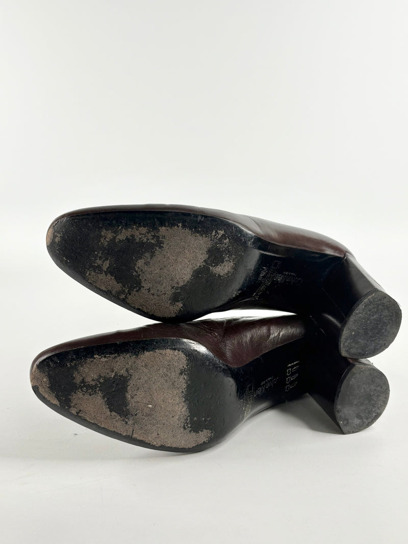Calvin Klein Chocolate Brown Leather Pumps - EU39