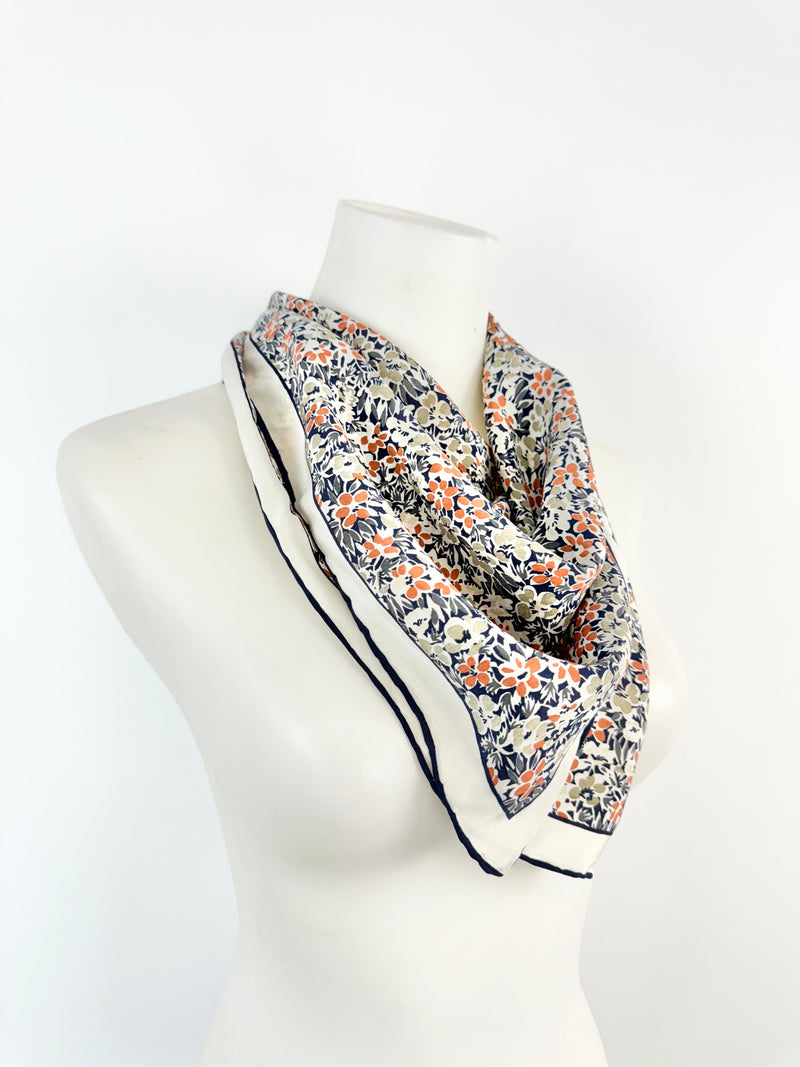 Vintage Jaeger London Microfloral Silk Scarf