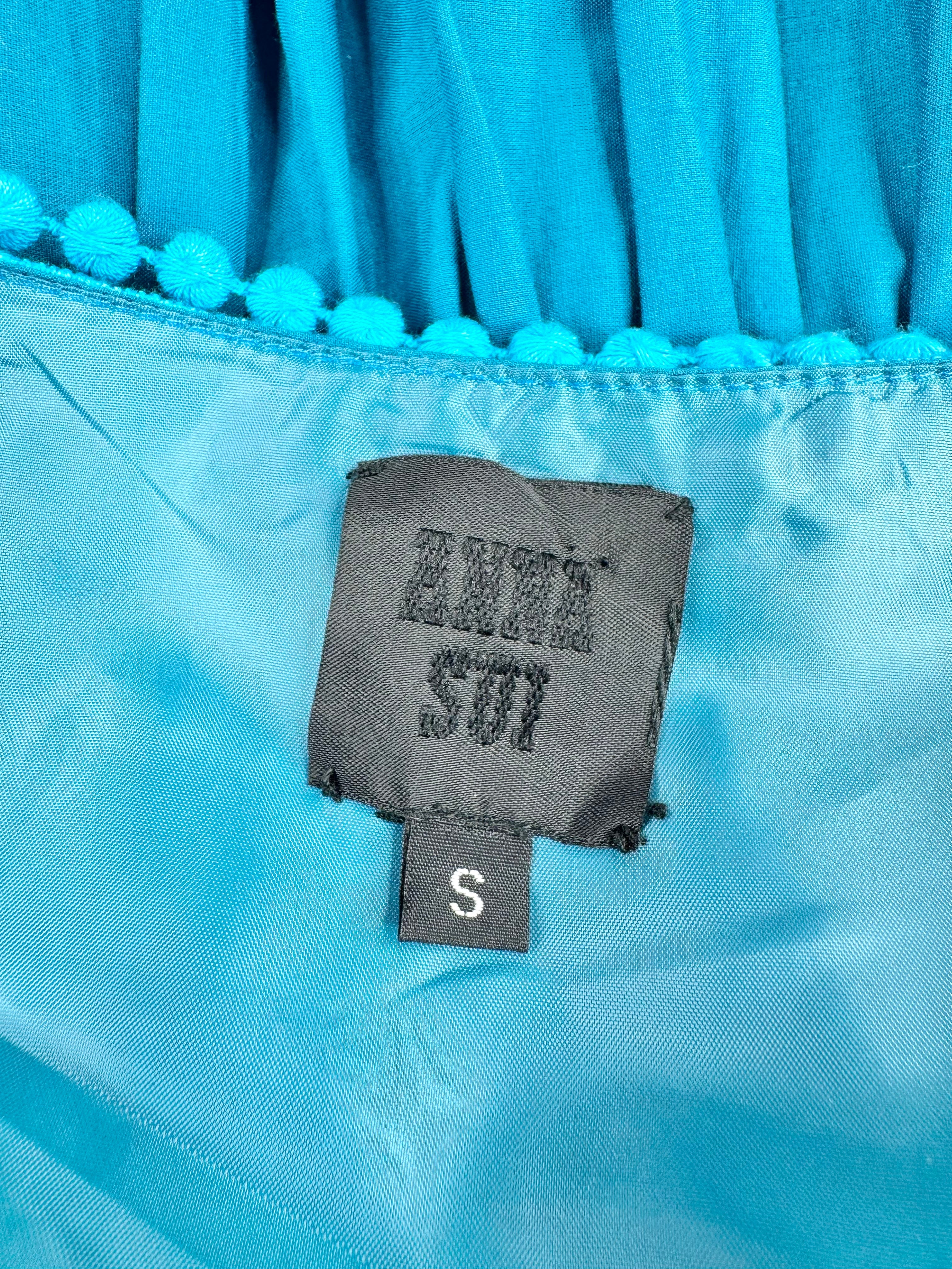 Anna Sui Blue Embroidered Cotton Dress - AU8/10