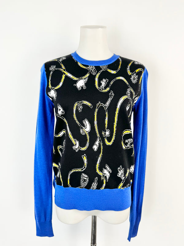 Marni x Frank Navin Electric Blue Chain Print Jumper - AU8/10