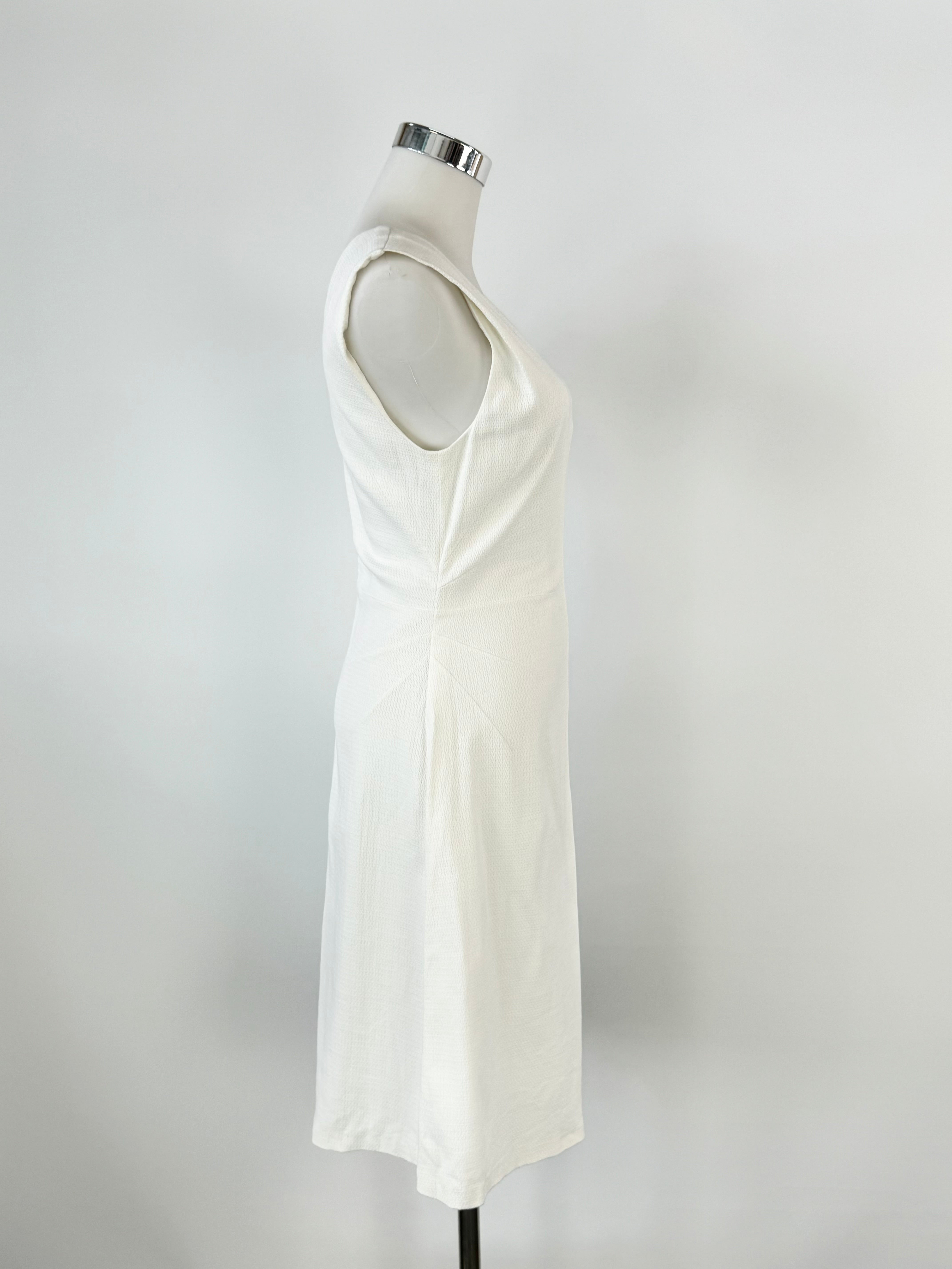 Reiss White Textured A-Line Dress - AU10