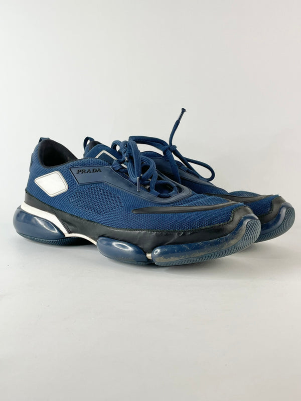 Prada Navy Blue Cloudbust Fabric Sneakers - US9.5