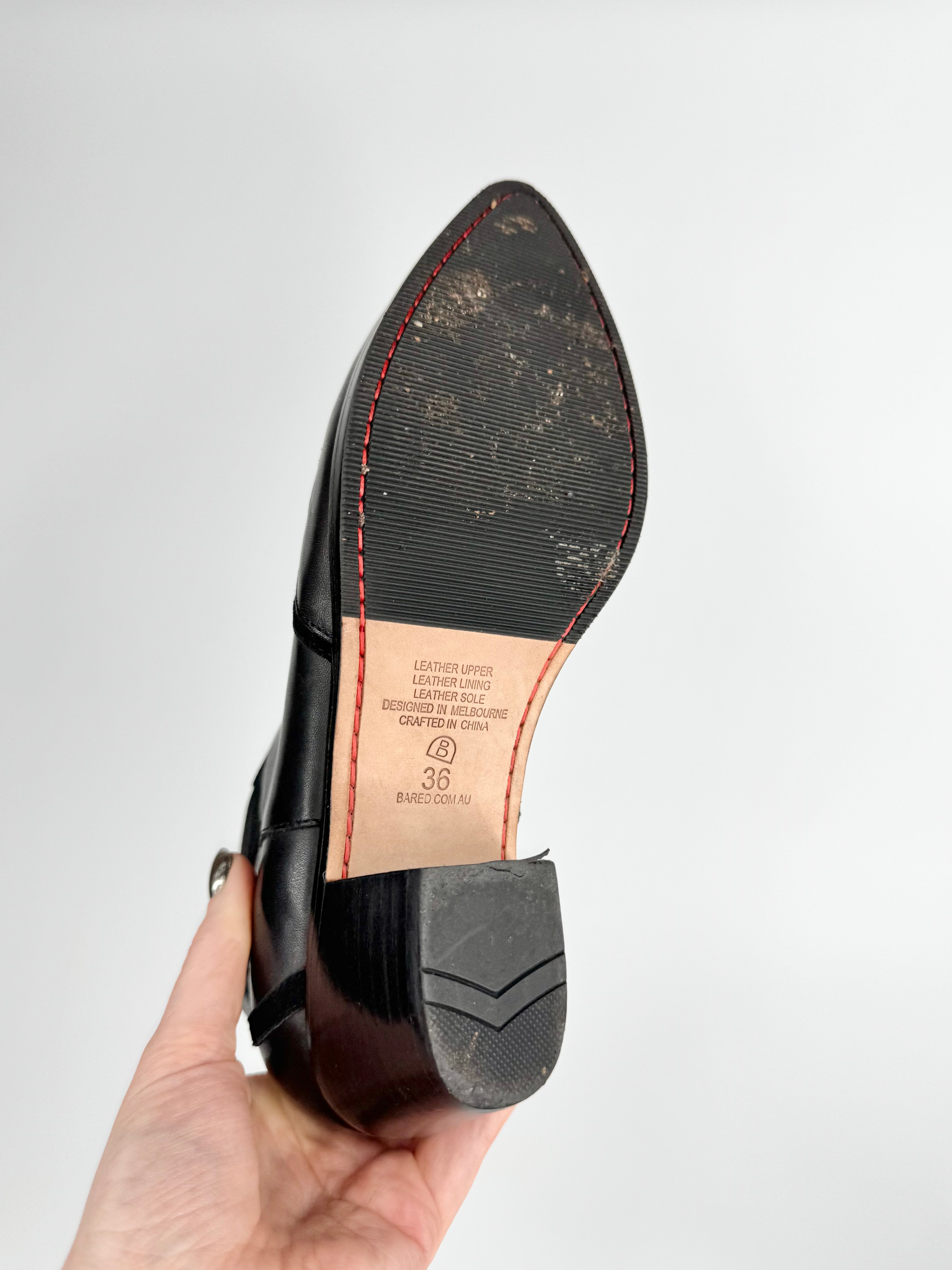 Bared Black Leather & Suede 'Quetzal' Anke Boots - EU36