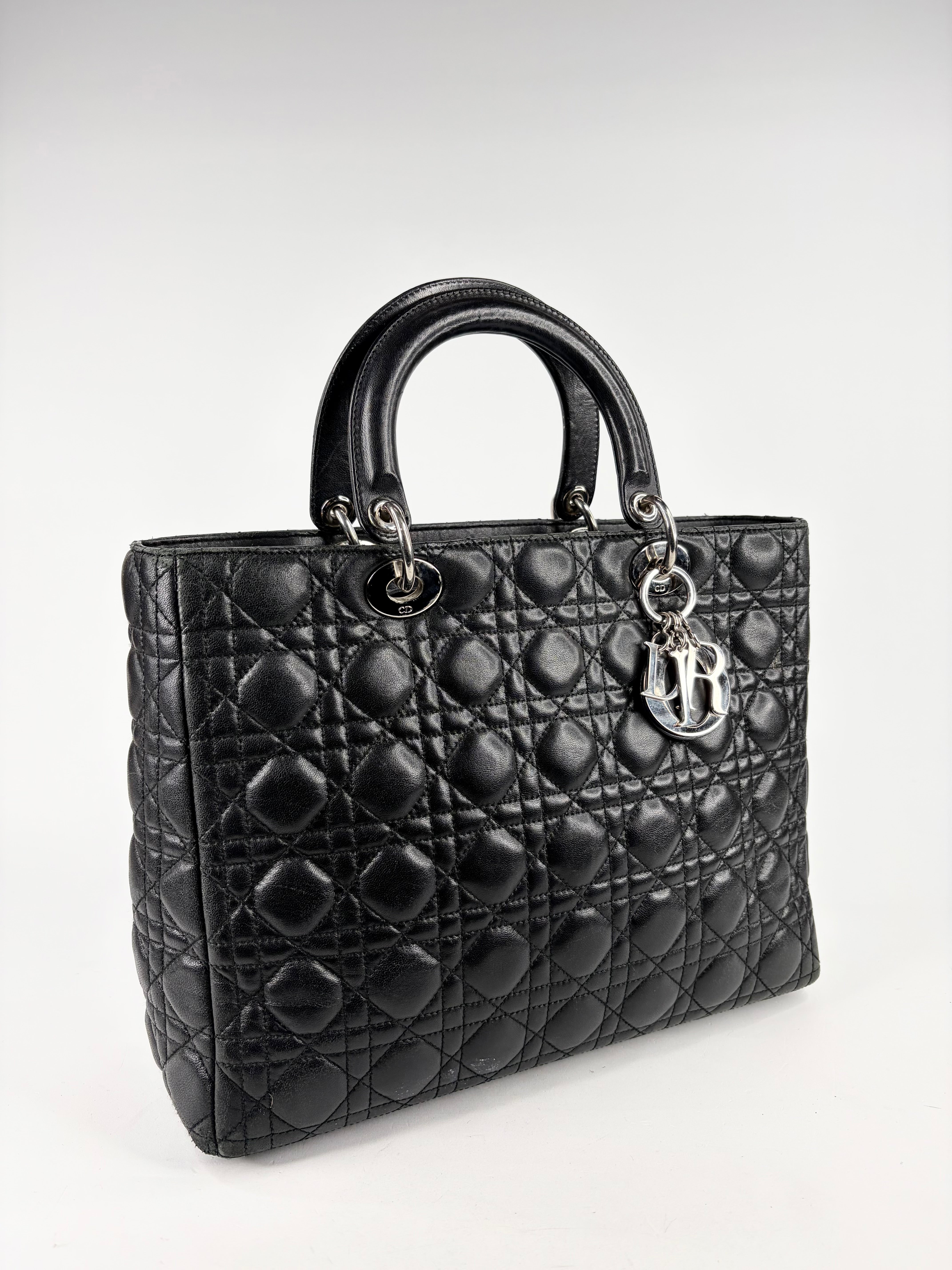 Christian Dior Black 'Lady' Handbag