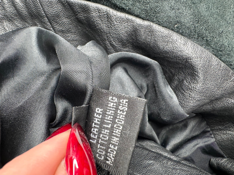 Buddah Wear Black Leather Jacket - AU8/10