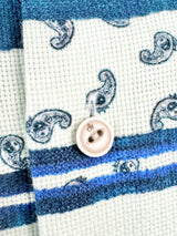 Scotch & Soda Blue & White Stripe Paisley Pattern Top NWT - XXL
