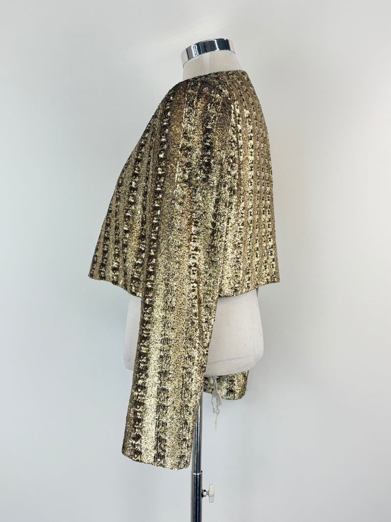 Carla Zampatti Gold Sequin 'Verona' Shoulder Jacket - AU12