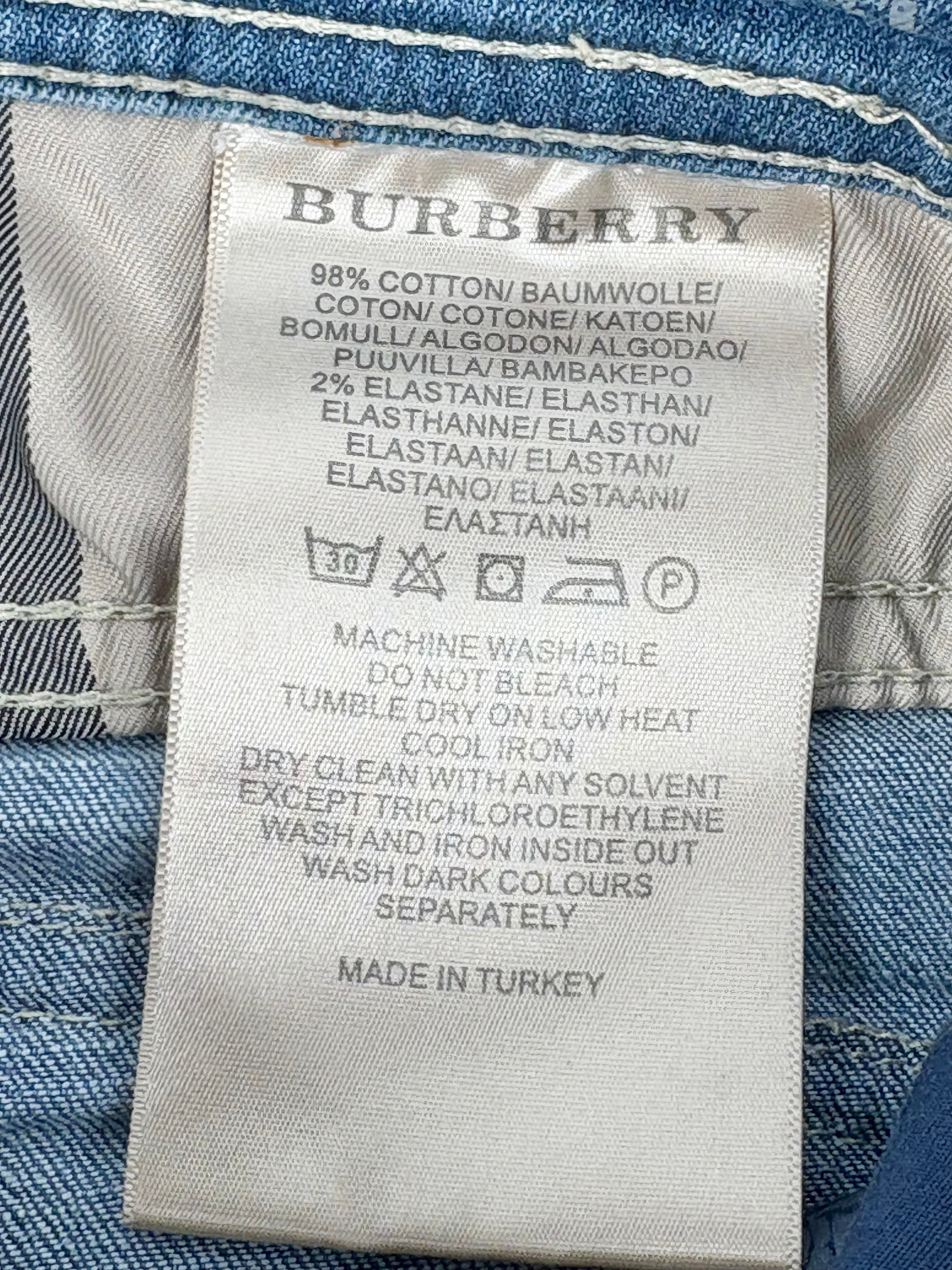 Burberry Brit Blue Wash Buckingham Skinny Leg Jeans - W28