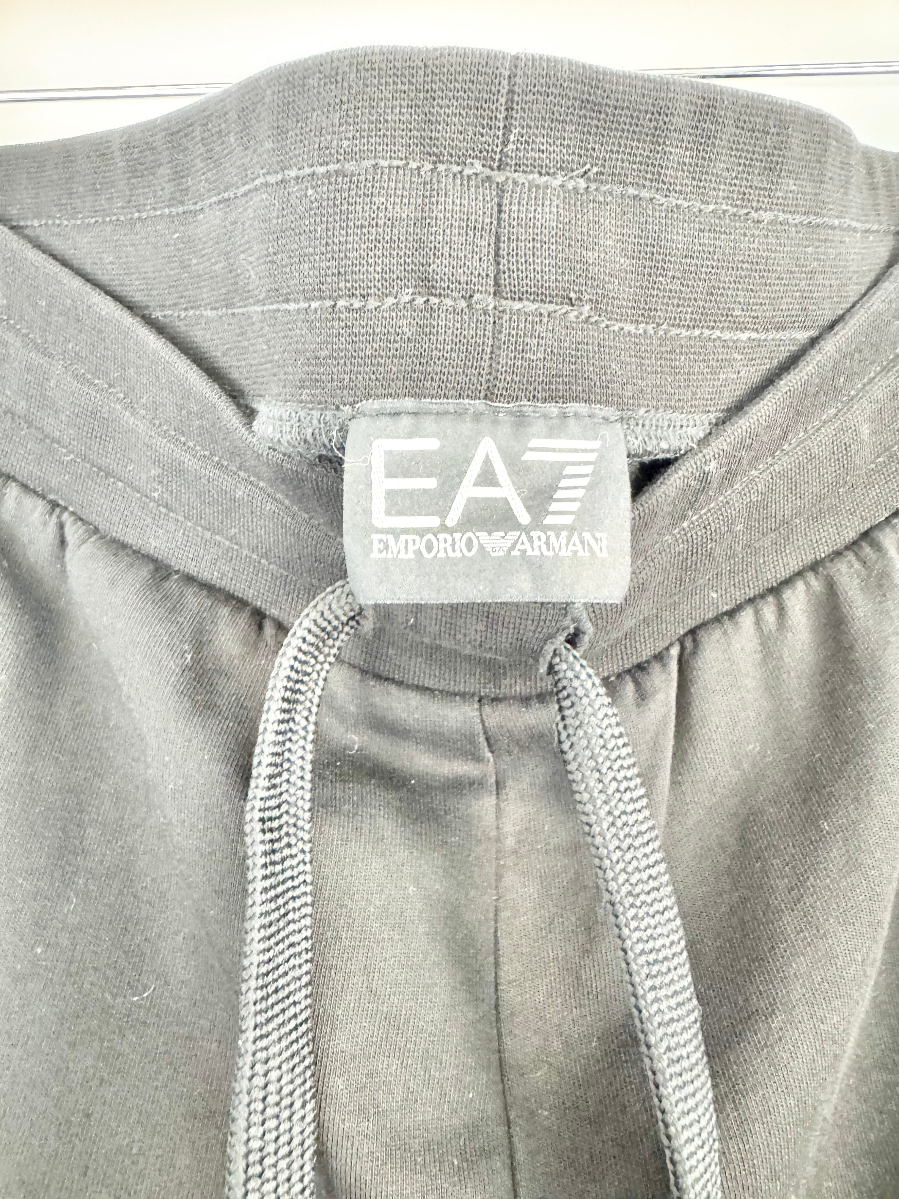 Emporio Armani EA7 Black & Orange Tracksuit Pants - M