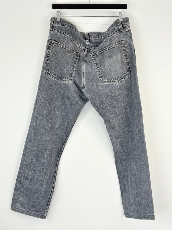Helmut Lang Washout Dark Blue Straight-Leg Denim Jeans - W36