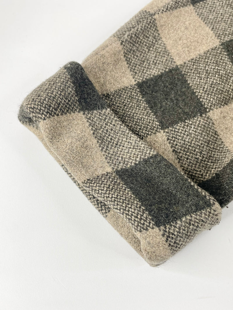 Weekend Max Mara Taupe & Black Checkered Wool Jacket - AU12/14