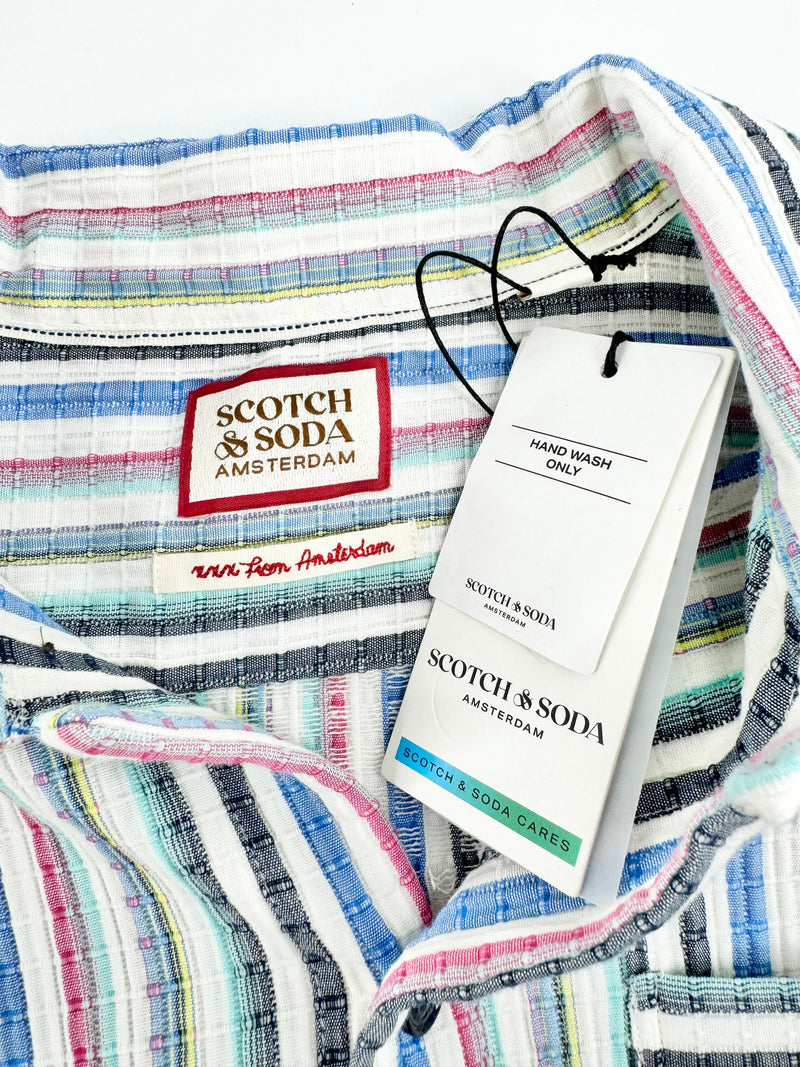 Scotch & Soda Ice Cream Stripe Cotton Shirt NWT - XXL