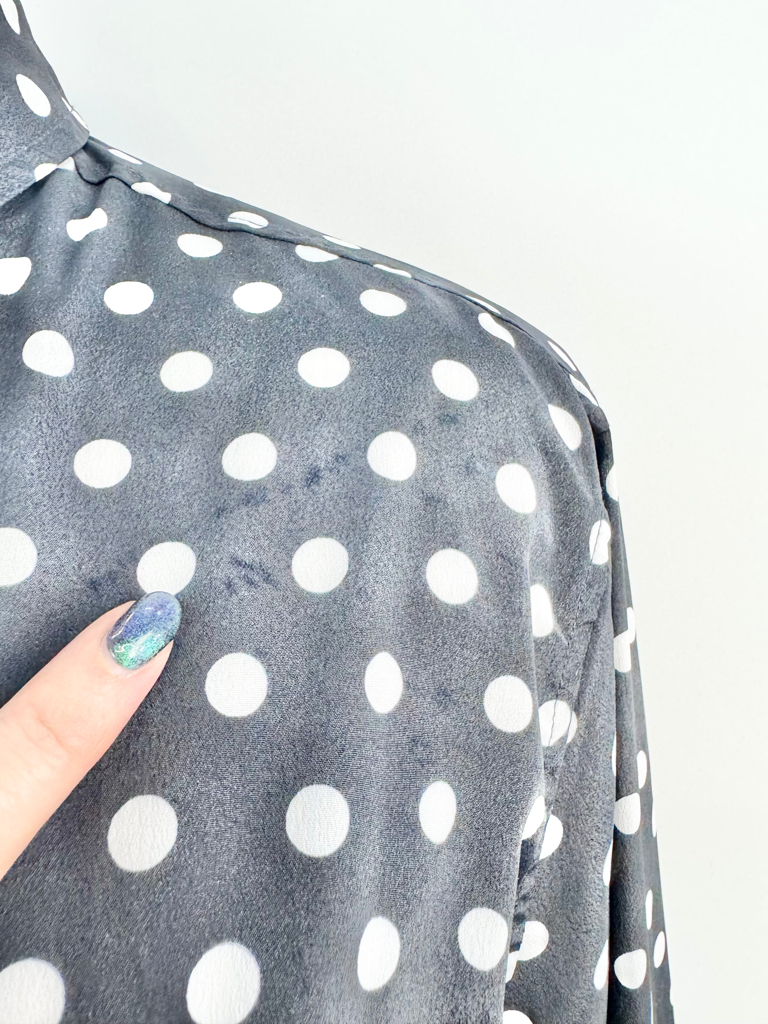 Michael by Michael Kors Black & White Polka Dot Blouse - AU12/14