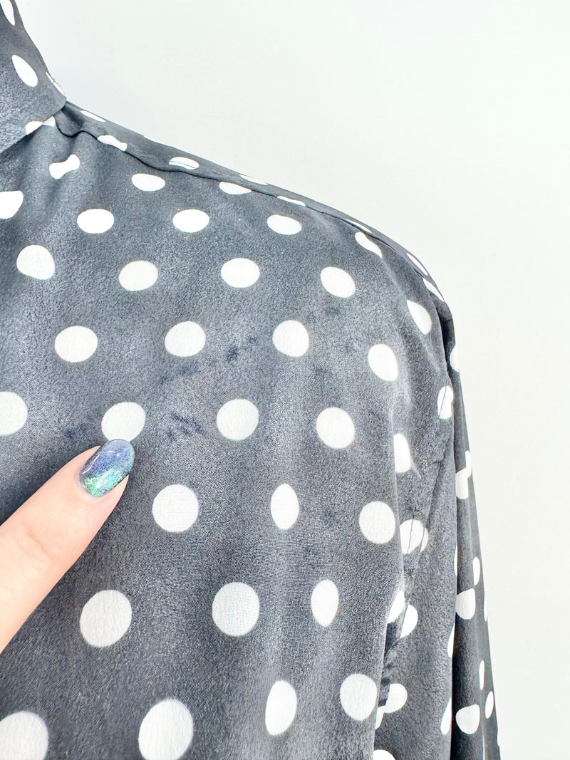 Michael by Michael Kors Black & White Polka Dot Blouse - AU12/14