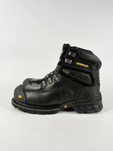 Caterpillar Black Leather 'Brakeman' Steel-Capped 6" Work Boots - EU41