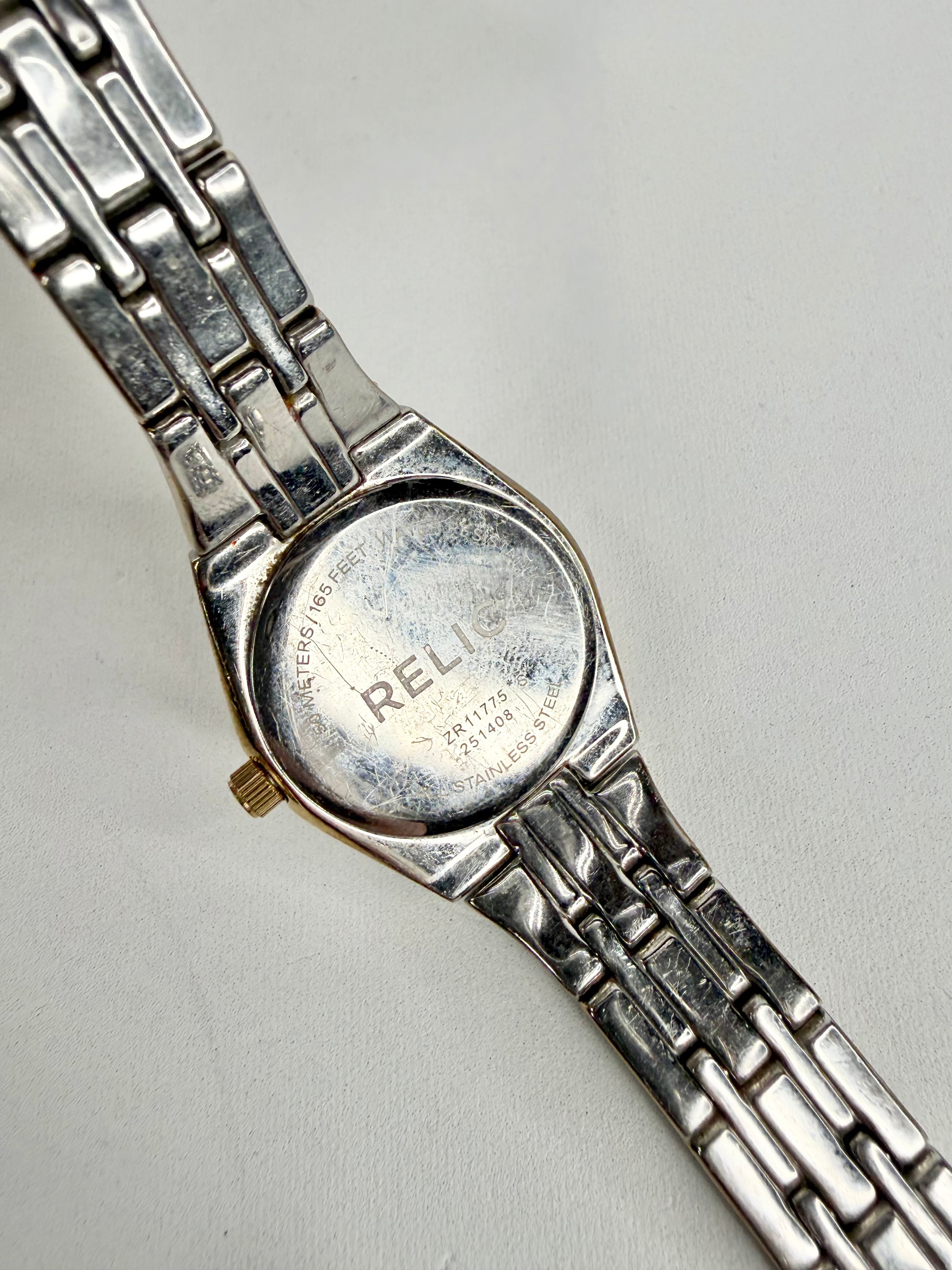 Y2K Relic Silver & Gold Crystal Embellished Watch