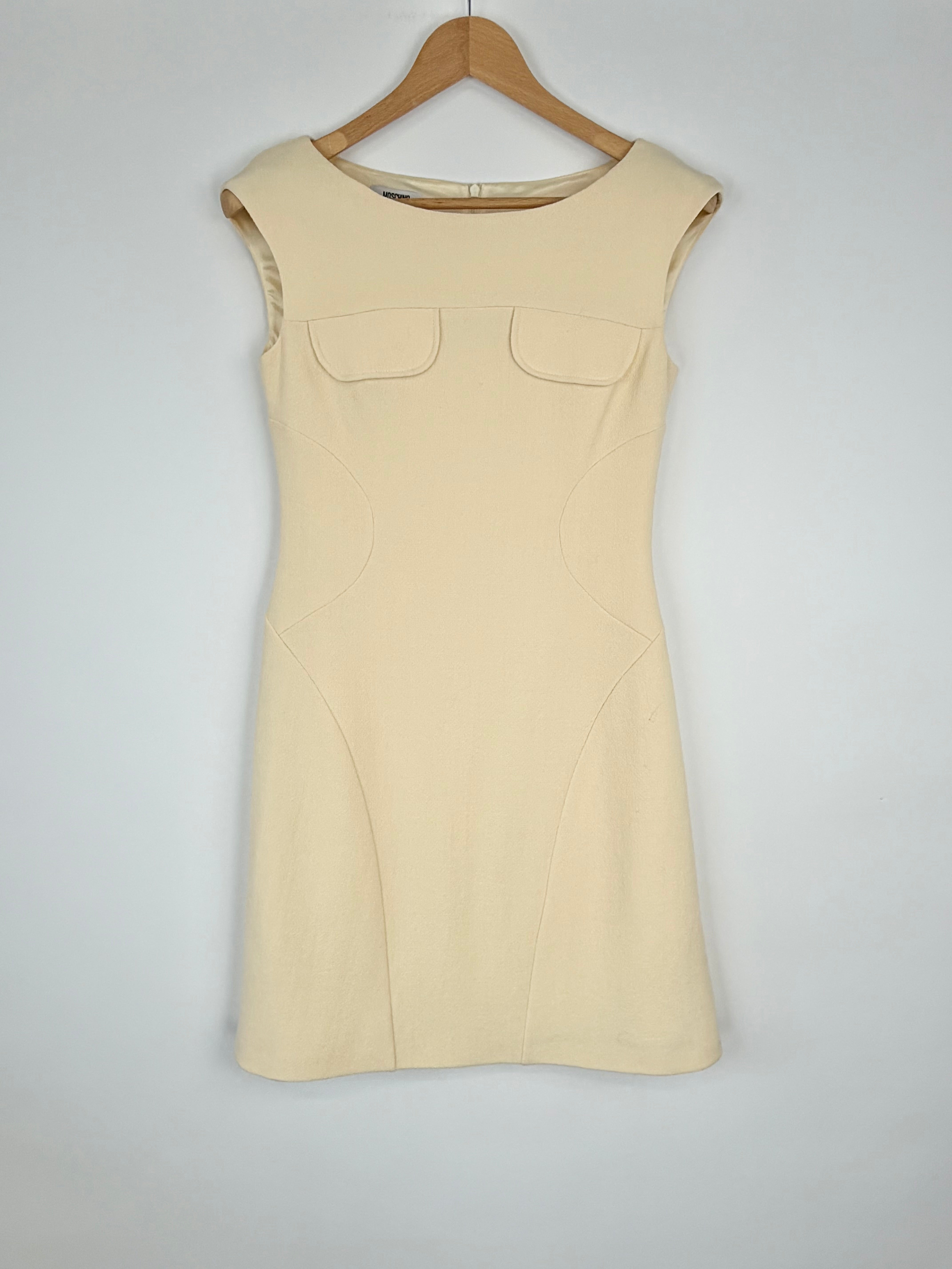 Moschino Cheap & Chic Vanilla Wool Midi Dress - AU10/12