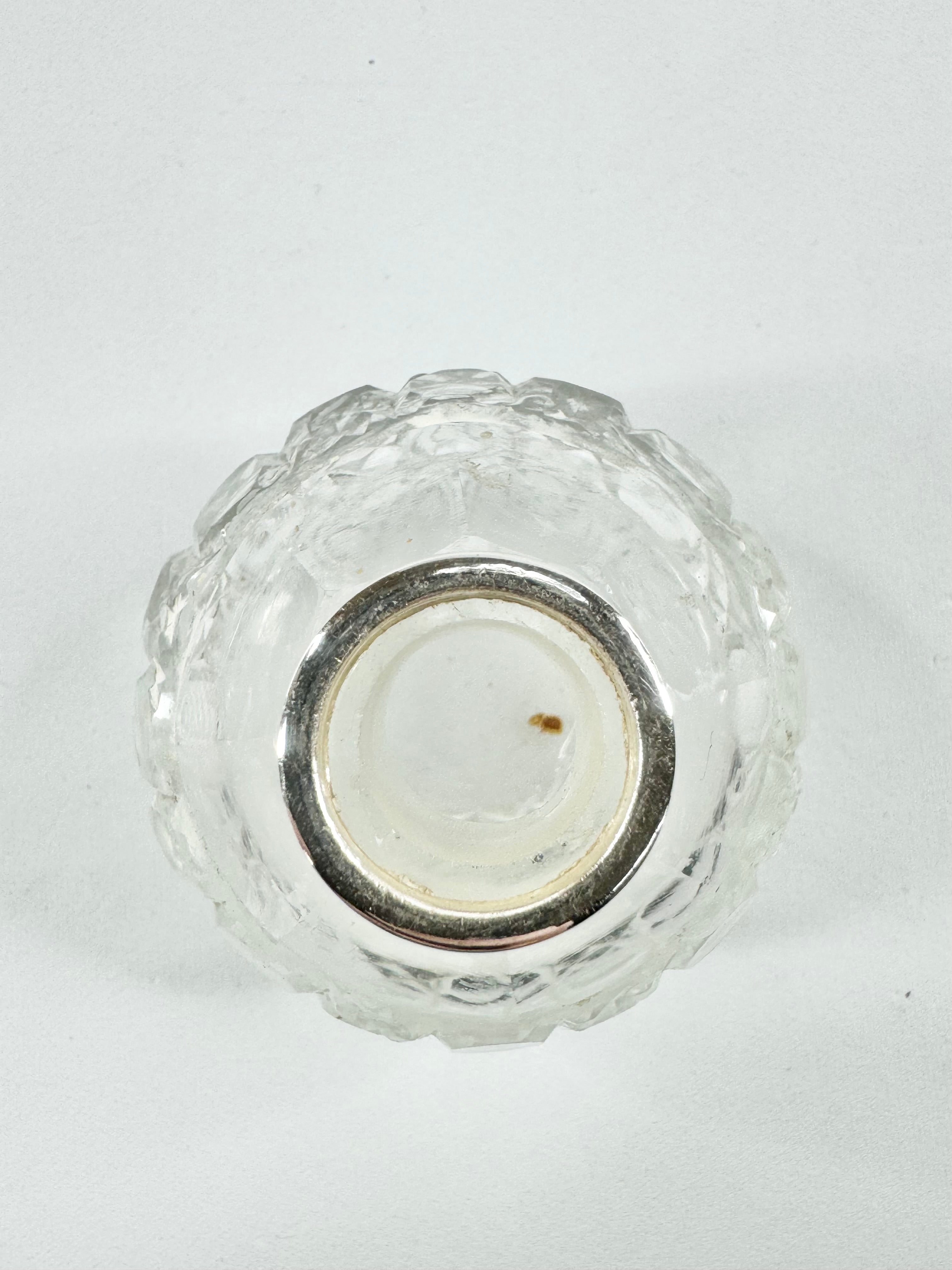 Antique Sterling Silver & Glass Condiments Set