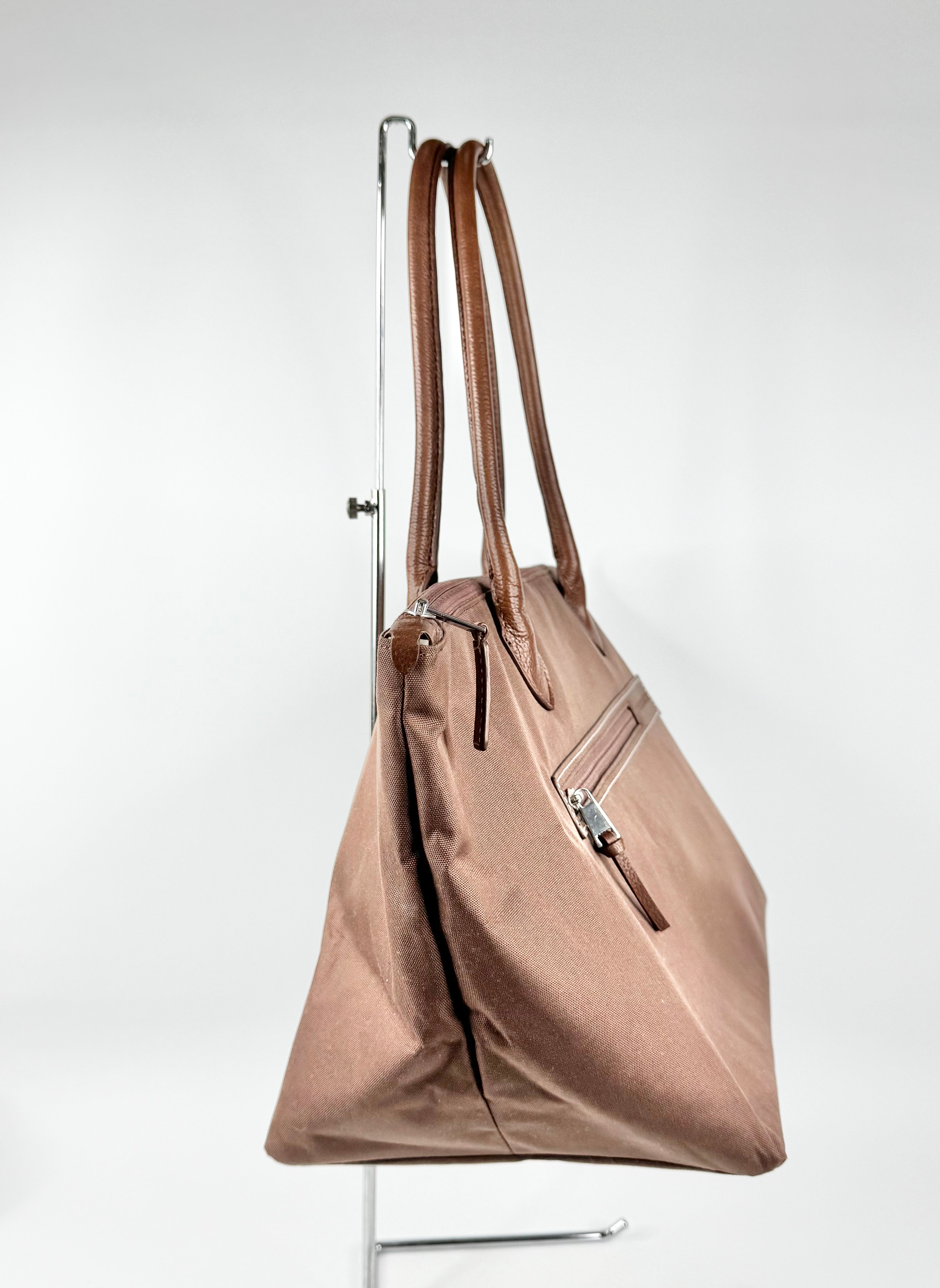 MFW The Horse Milk Chocolate Fabric & Leather Shoulder Bag