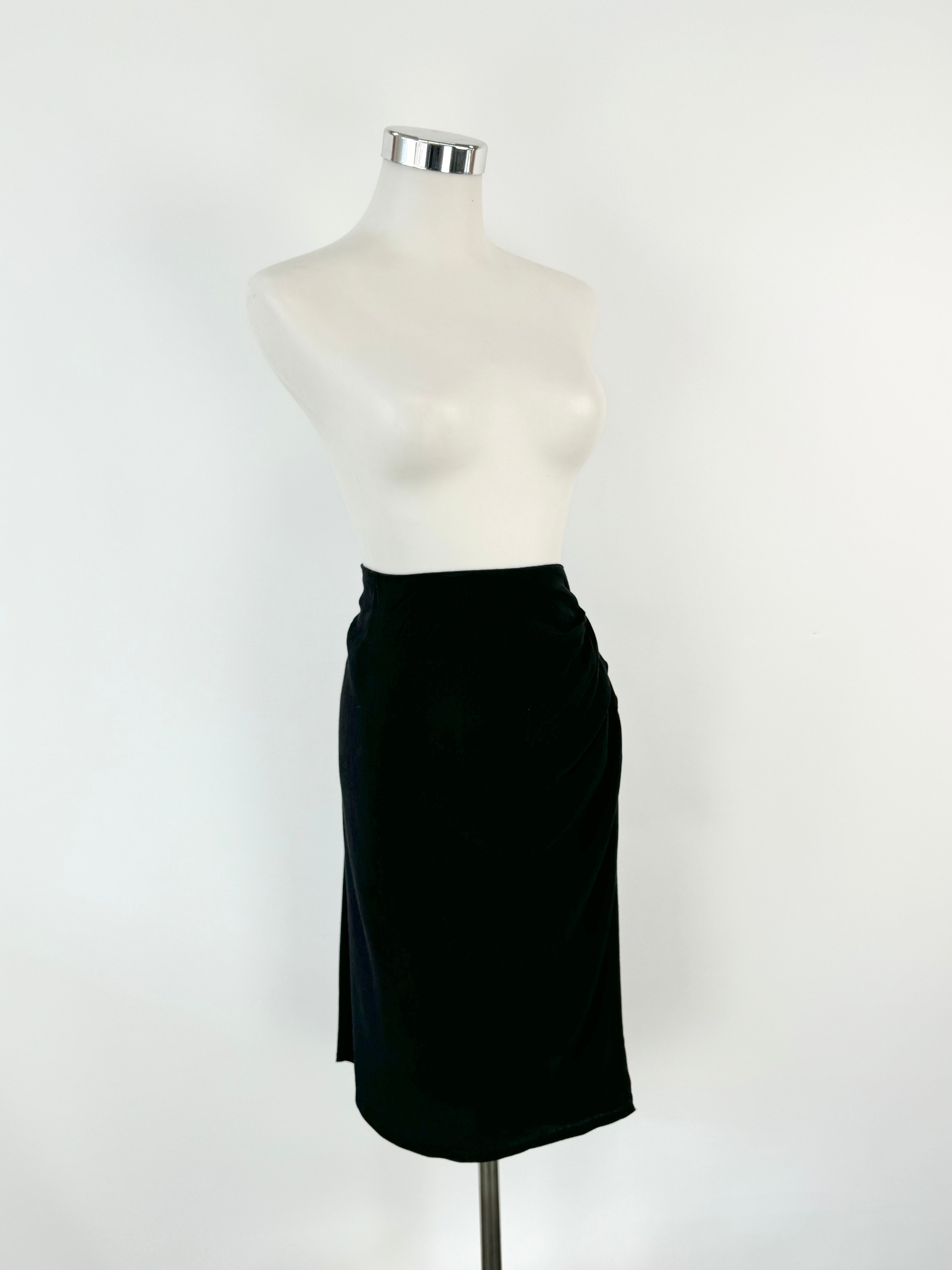 Morrison Black Gathered Midi Skirt - AU8/10