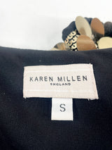 Karen Millen Black Silk Sequin-Embellished Blouse - AU8