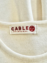 Cable Melbourne Cream Merino Wool Jumper - AU6/8